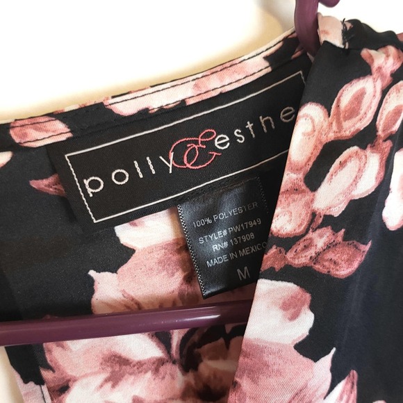 Polly & Esther Floral Crop Blouse size M - Picture 2 of 6